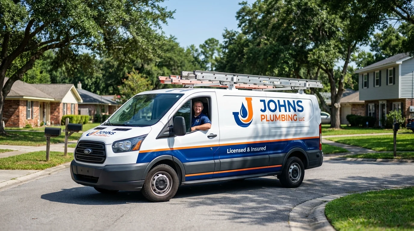 Johns Plumbing LLC service van in Morrilton, AR