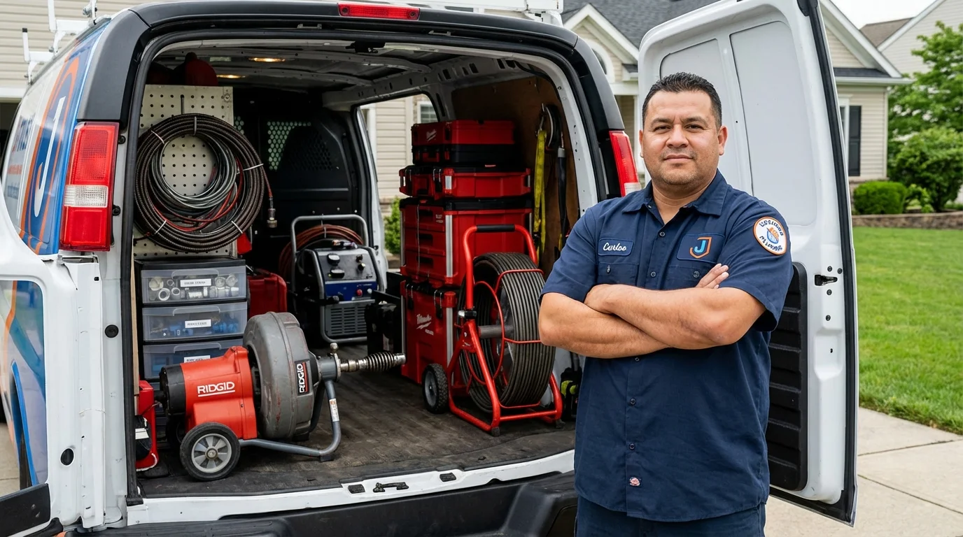 Professional drain cleaning equipment and Johns Plumbing LLC plumber in Morrilton